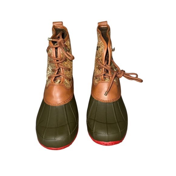 Gianni Bini Gold Sparkle Duck Boots Womens 8 - Picture 2 of 8